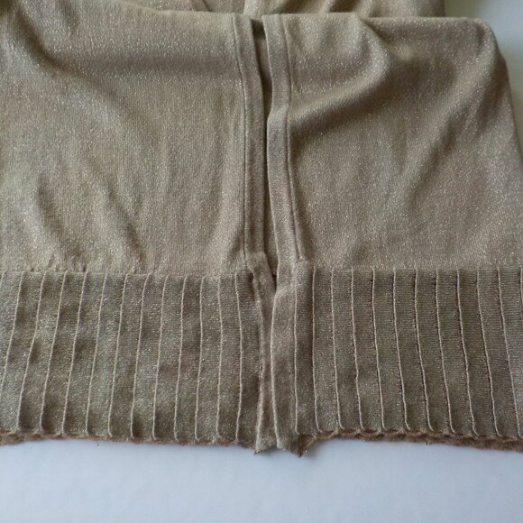 Chico's Cardigan Sweater - Size 0 (Small) - Gold Long Sleeve - Metallic (291) - Picture 7 of 8